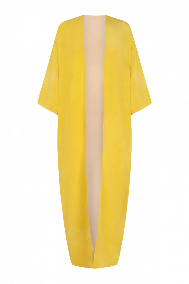 Miss Niko Coat Reversible Amarillo y Beige