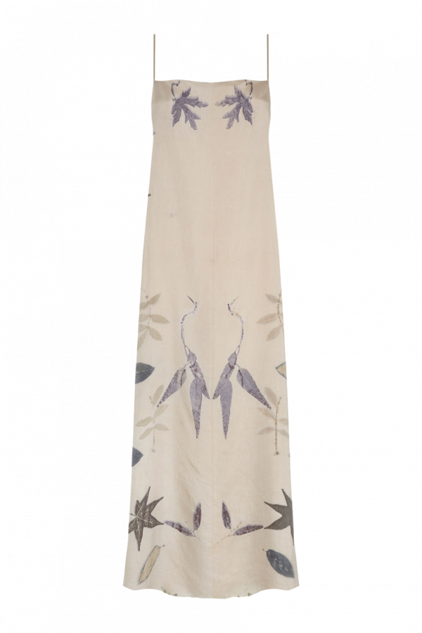 Vestido largo Flor EcoPrint